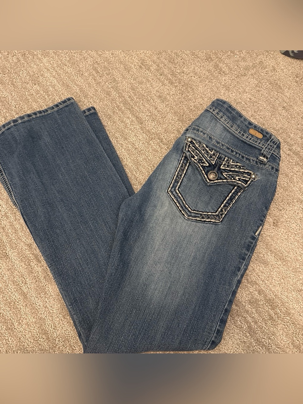 Red Camel Women's Dark Blue Bootcut Jeans with Embroidered Back Pockets
